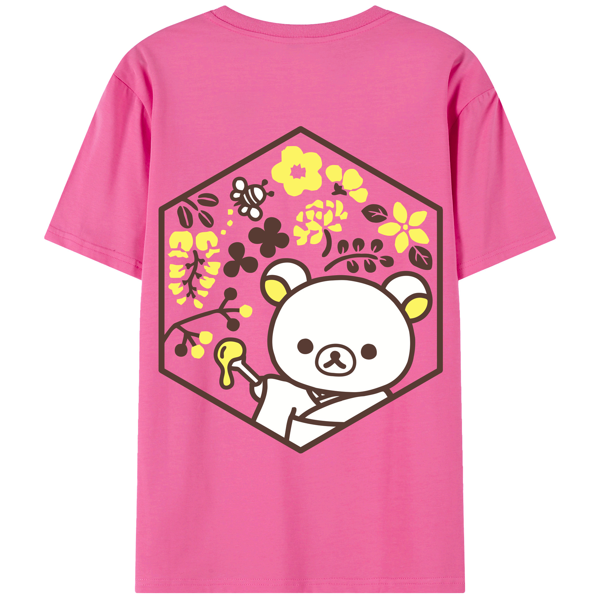 （画像用） リラックマ リラックマ キイロイトリ Rilakkuma Korilakkuma Kiiroitori レディース半袖Tシャツ(バックプリント)